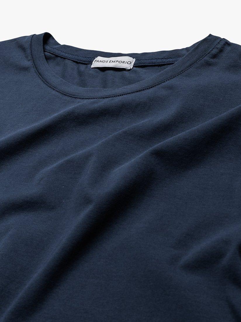 Product image 5 of 8, which shows Panos Emporio Organic Cotton Blend T-Shirt, Navy, S