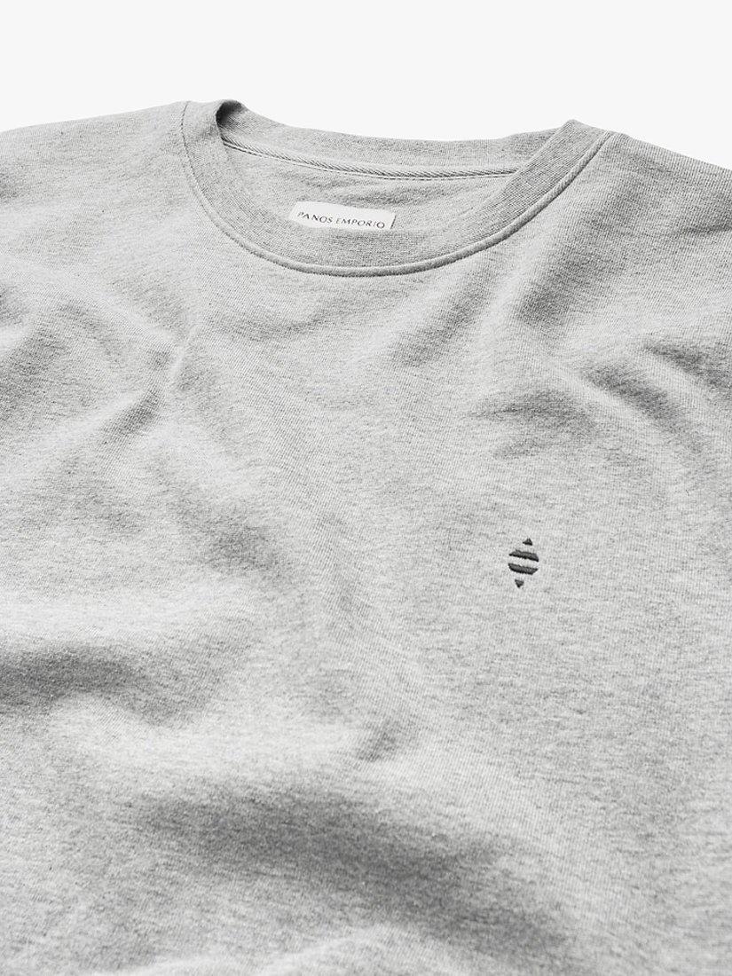 Product image 5 of 7, which shows Panos Emporio Element Organic Cotton Sweatshirt, Grey Melange, S