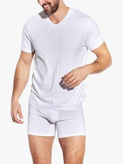 Panos Emporio Eco Base Bamboo Organic Cotton V-Neck T-Shirt, White, White