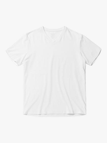 Panos Emporio Eco Base Bamboo Organic Cotton V-Neck T-Shirt, White - view 2, White