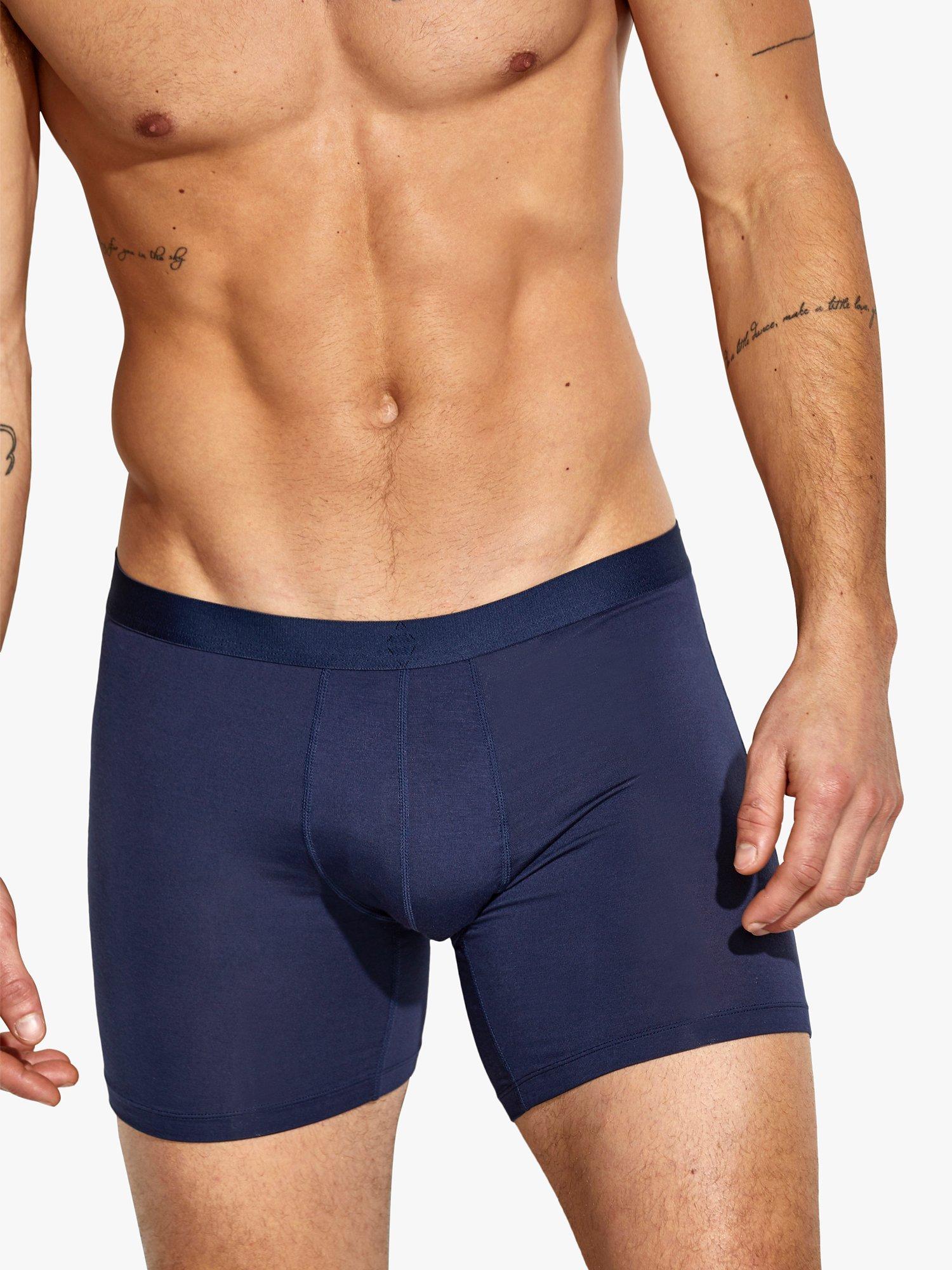 Product image 1 of 9, which shows Panos Emporio EcoVero Trunks, Pack of 2, Navy, S