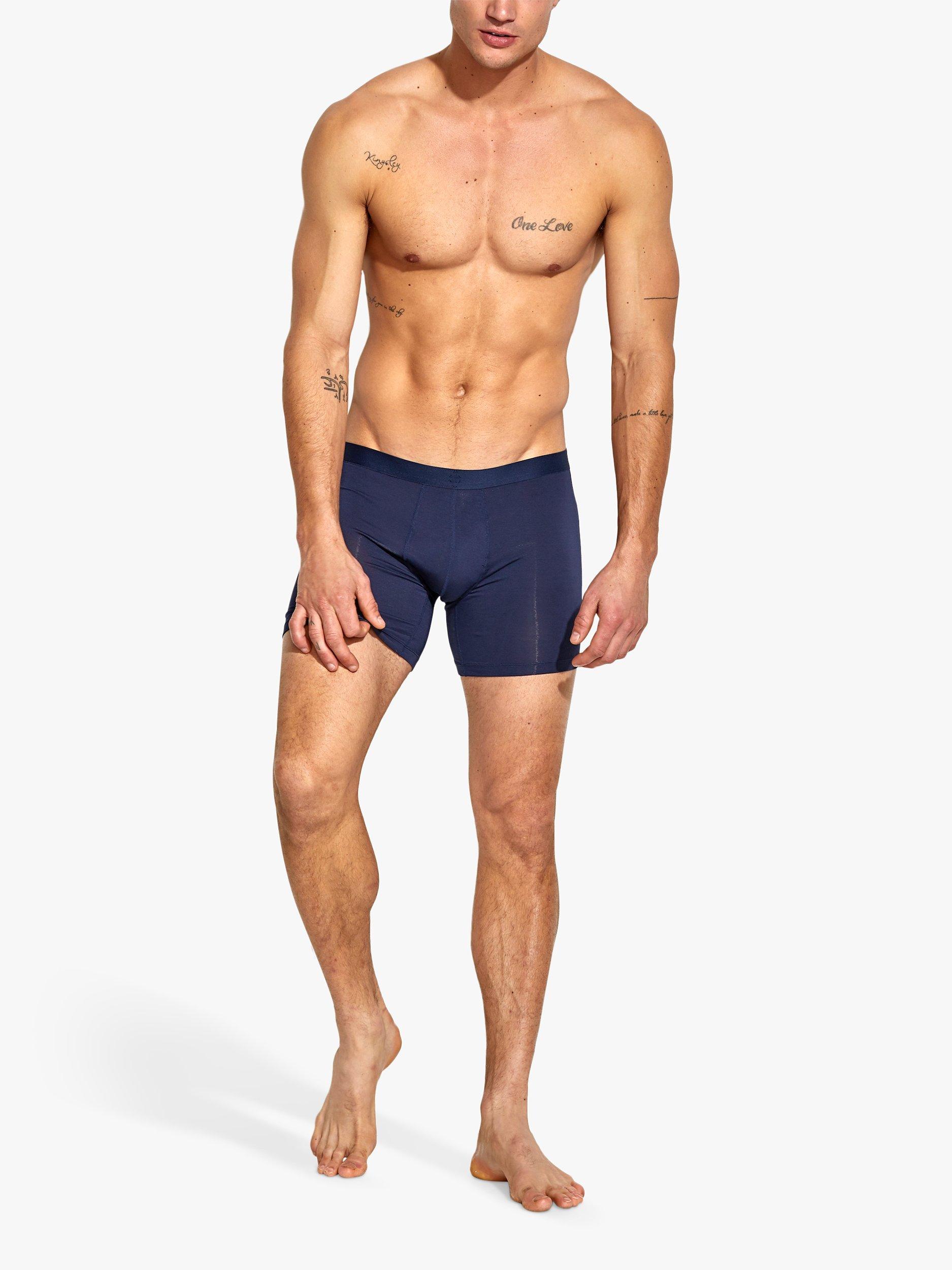 Product image 3 of 9, which shows Panos Emporio EcoVero Trunks, Pack of 2, Navy, S