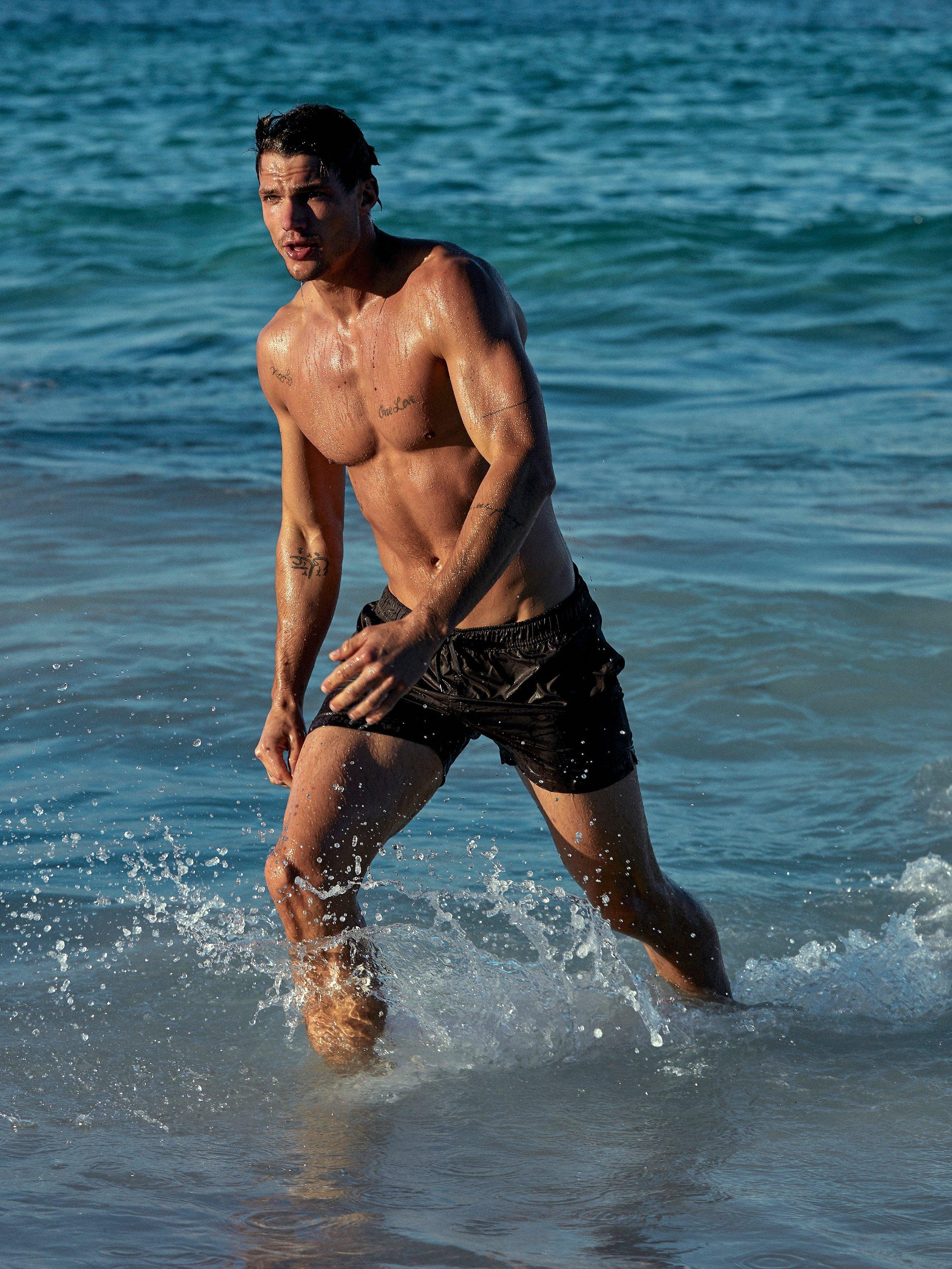 Product image 3 of 4, which shows Panos Emporio Luxe Quick Dry Swim Shorts, Forest, S