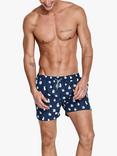 Panos Emporio Classic Rabbit Print Swim Shorts, Navy