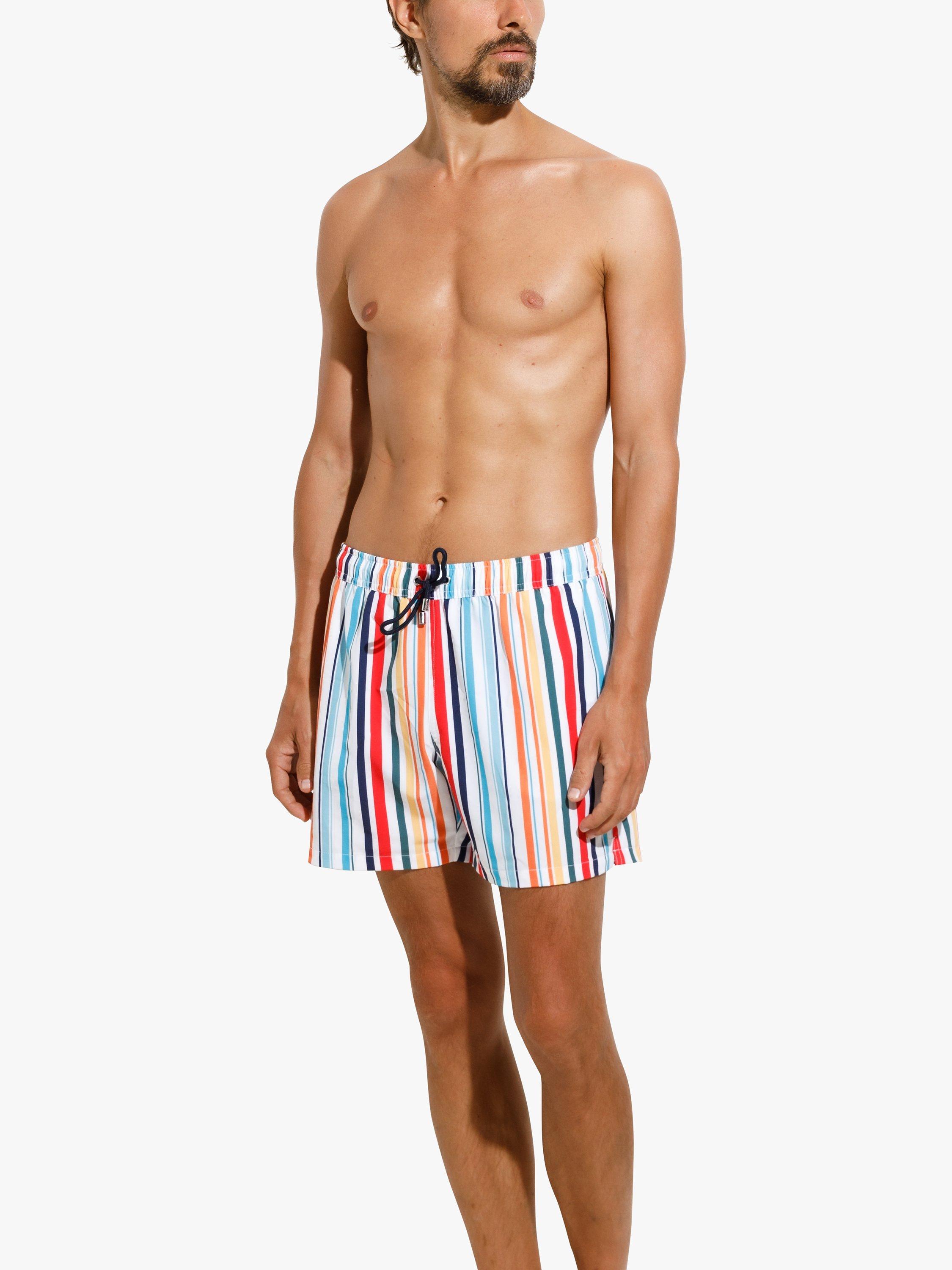 Product image 1 of 7, which shows Panos Emporio Classic Beach Stripe Swim Shorts, Multi, S