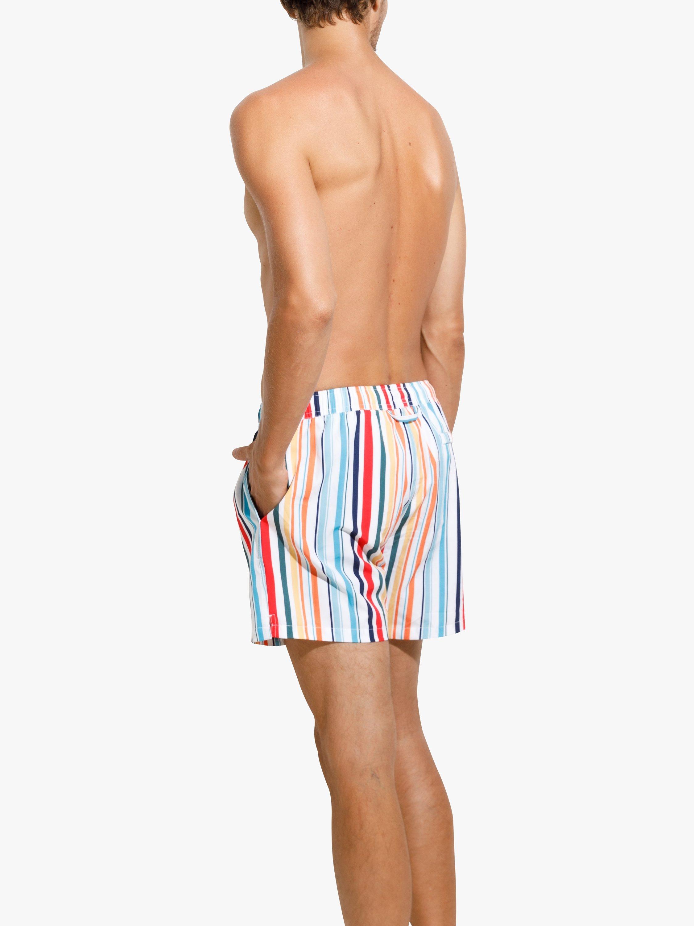 Product image 3 of 7, which shows Panos Emporio Classic Beach Stripe Swim Shorts, Multi, S