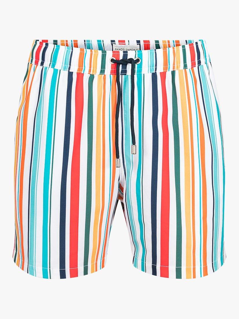 Product image 5 of 7, which shows Panos Emporio Classic Beach Stripe Swim Shorts, Multi, S