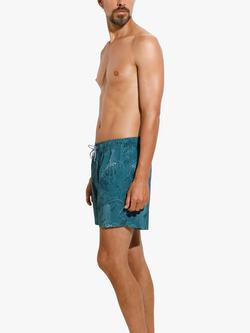 Panos Emporio Classic Leaf Print Swim Shorts - view 2, Earth Green