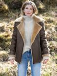 Celtic & Co. Boyfriend Aviator Sheepskin Jacket, Antique/Camel