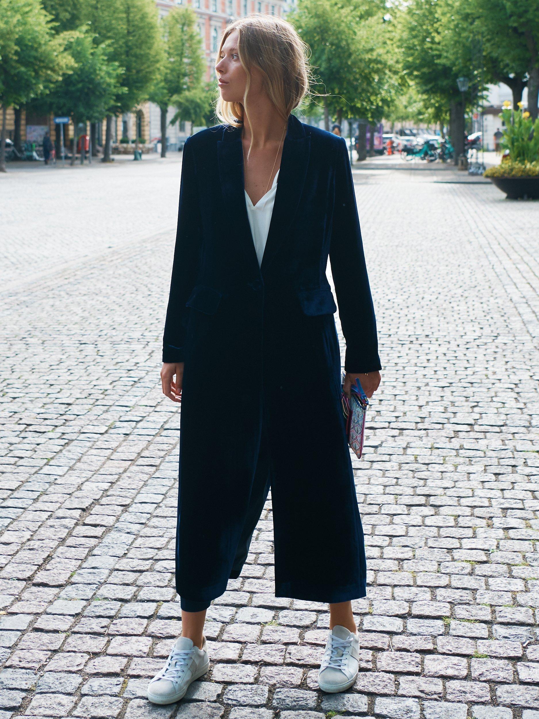 Product image 3 of 8, which shows NRBY Odette Silk Blend Opera Coat, Midnight, M