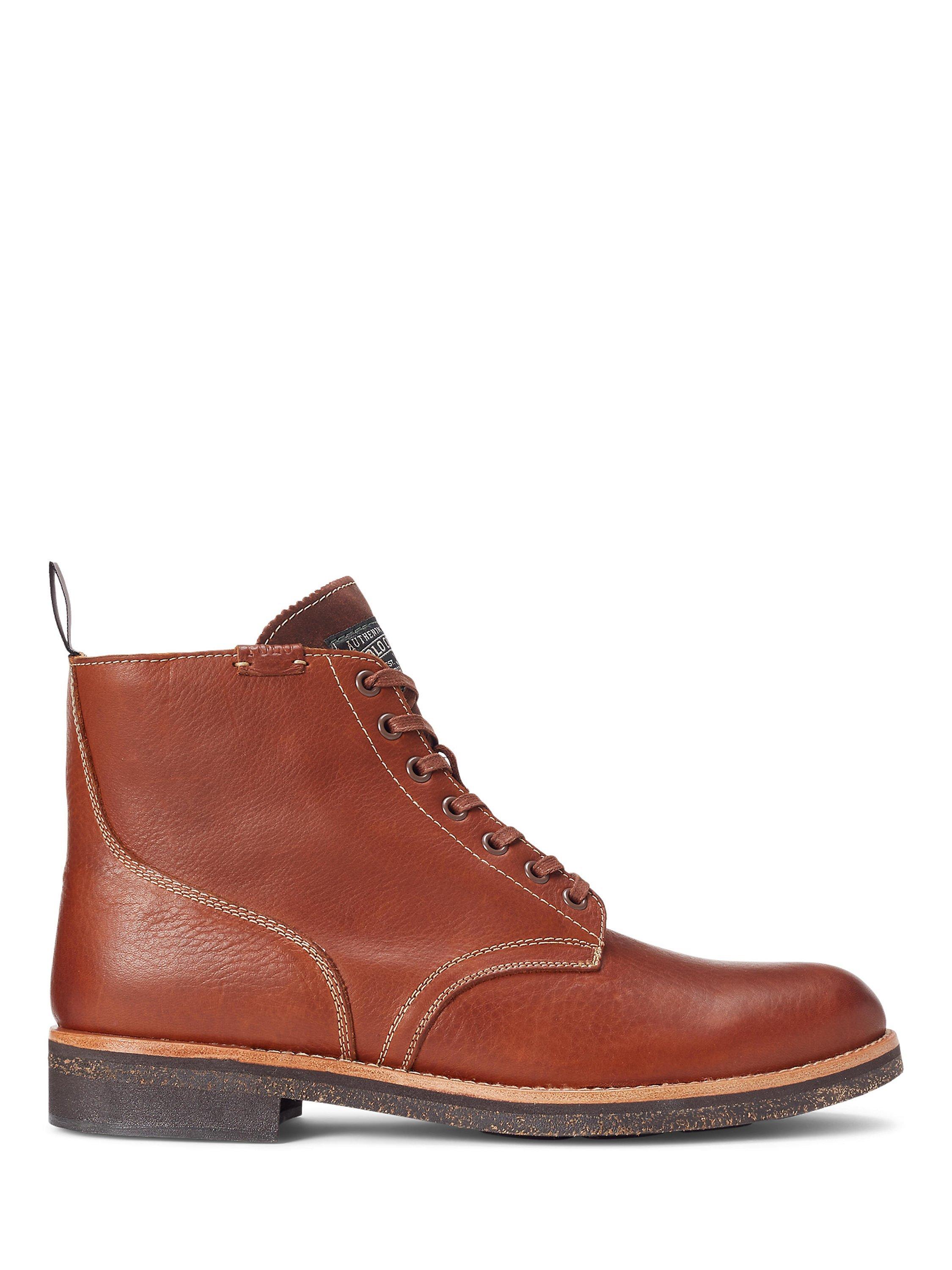 Ralph lauren brown leather boots best sale