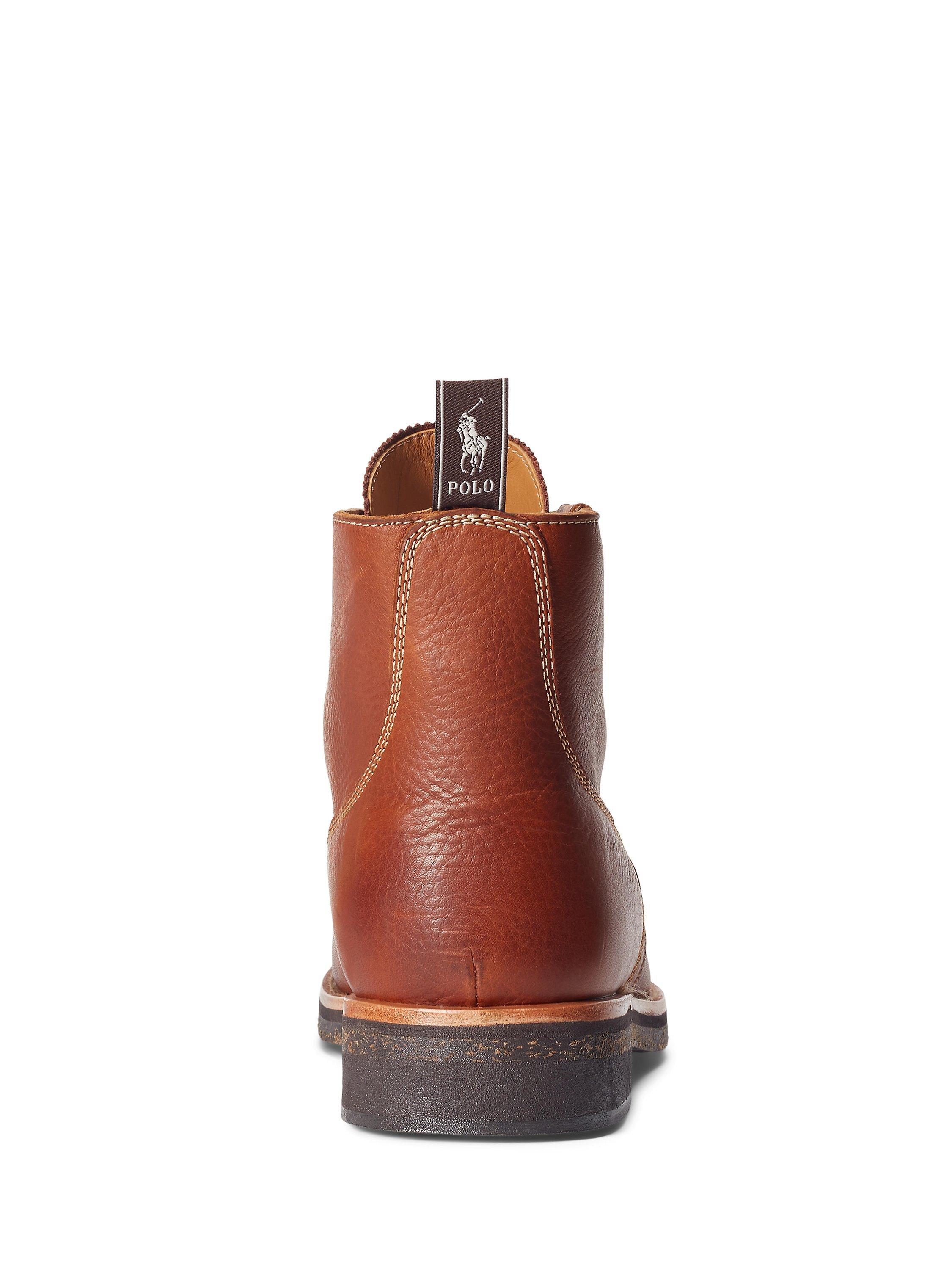 Ralph Lauren Tumbled Leather Boots Brown