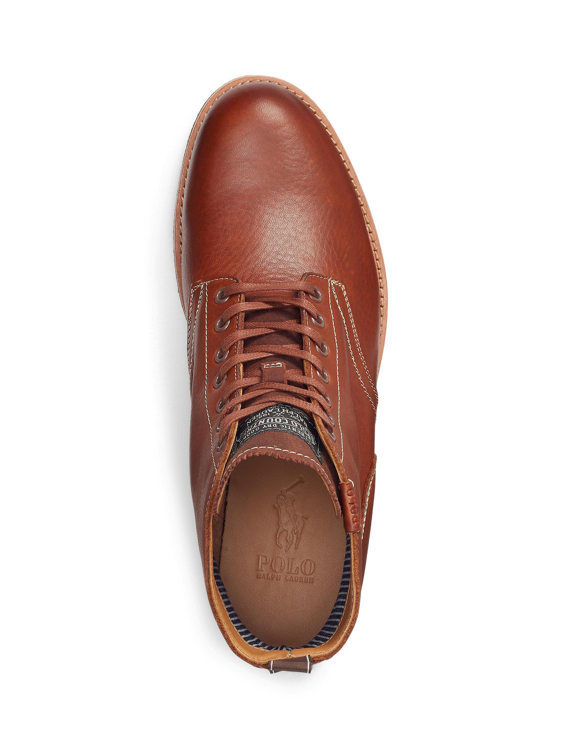 Polo ralph lauren leather boots clearance