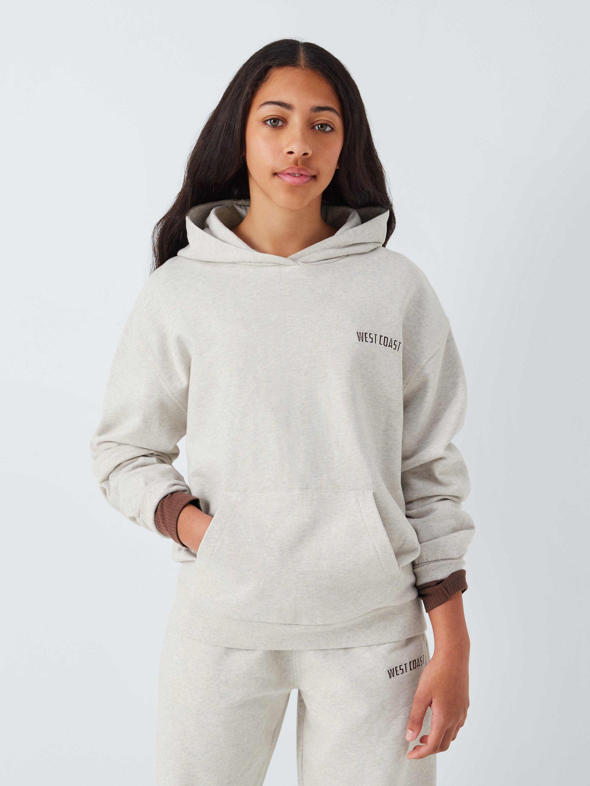 John Lewis Kids' West Coast Hoodie, Grey Marl