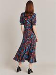 Ghost Lainey Abstract Floral Print Midi Dress, Multi