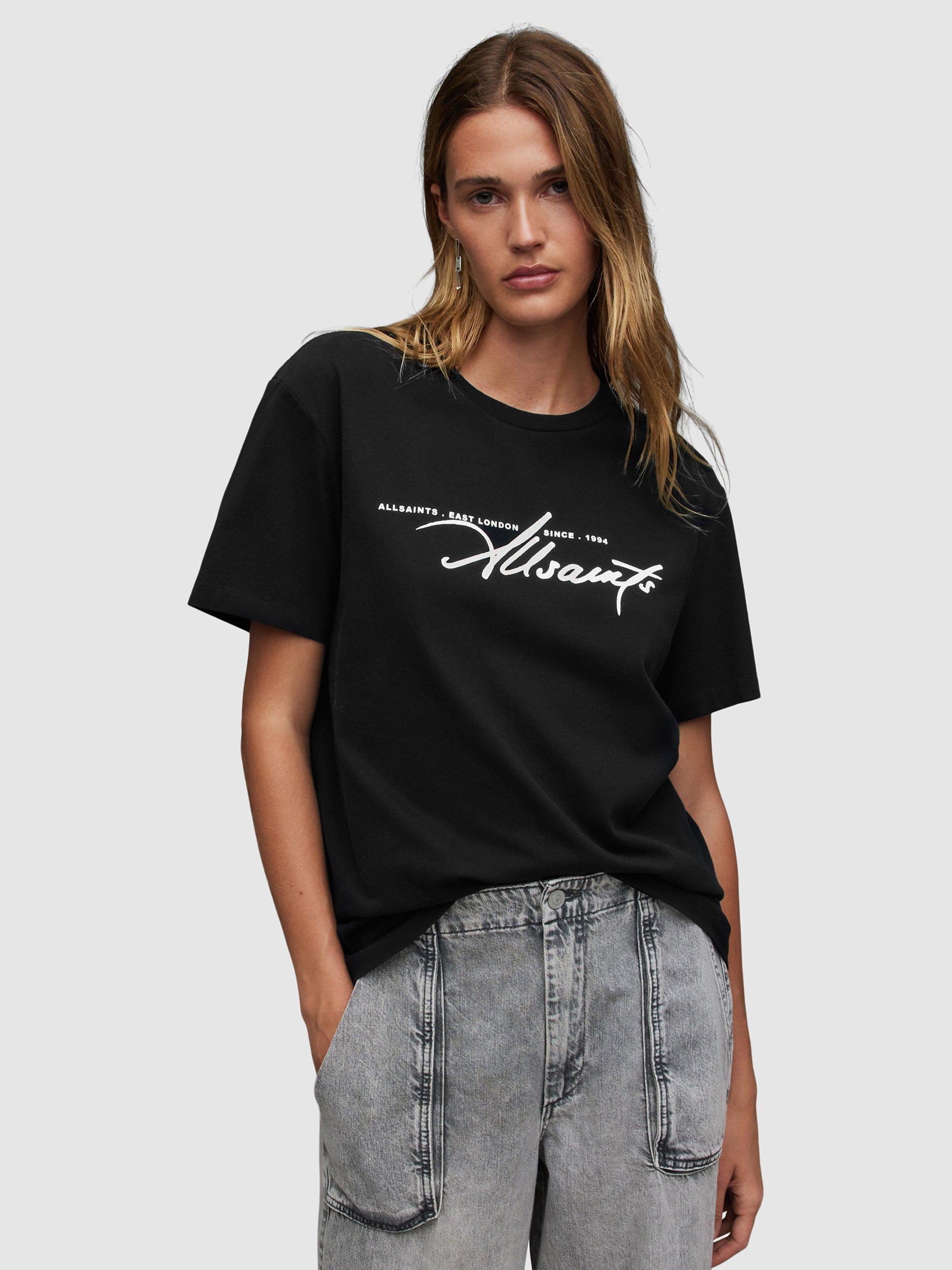 AllSaints Callie Boyfriend T-Shirt, Black