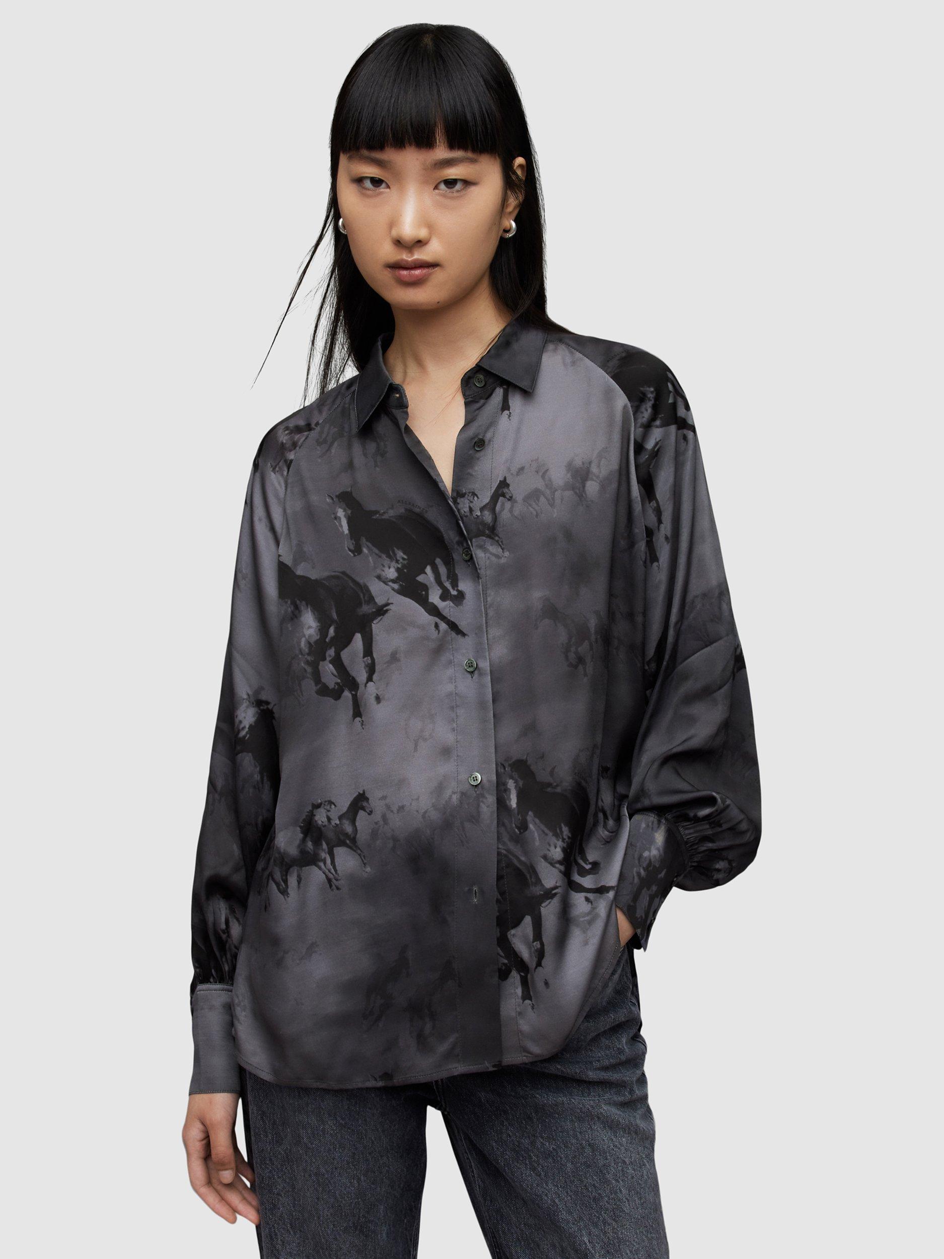 AllSaints Oana Dionne Shirt, Slate Grey