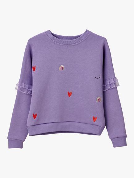 Stych Kids' Organic Cotton Sweatshirt, Purple, Purple