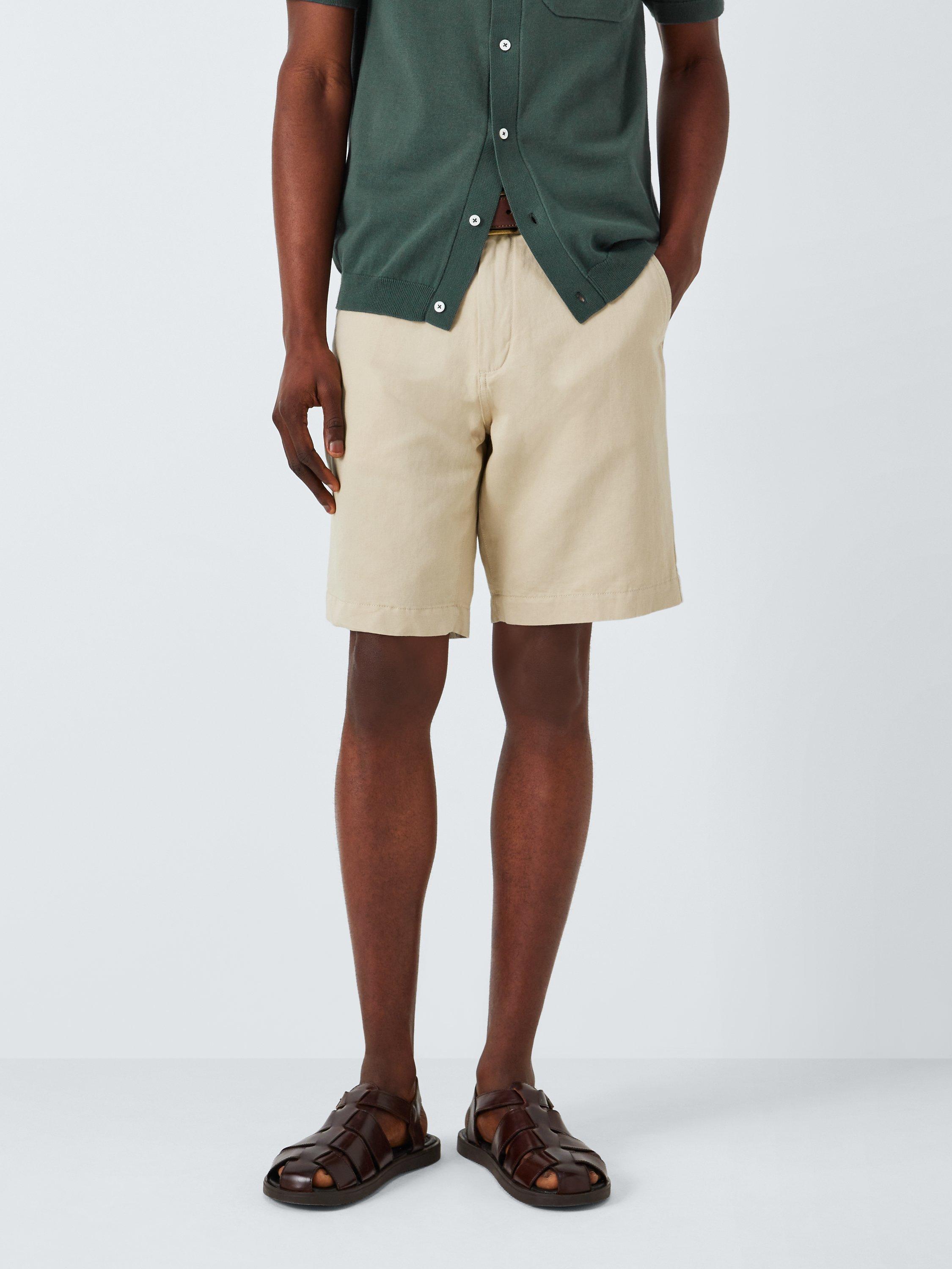 John Lewis Linen Blend Chino Shorts, Natural, 32R