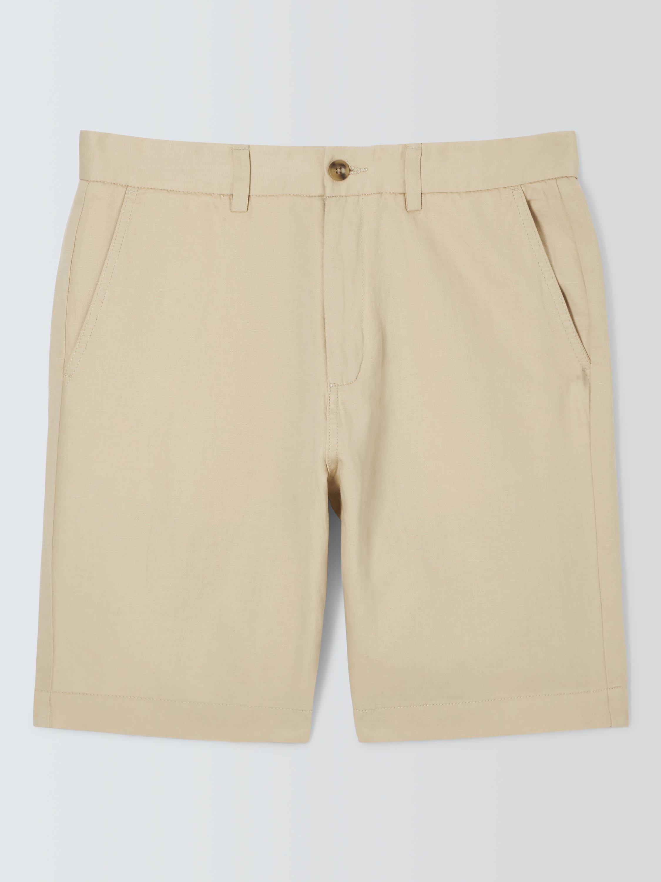 John Lewis Linen Blend Chino Shorts, Natural, 32R