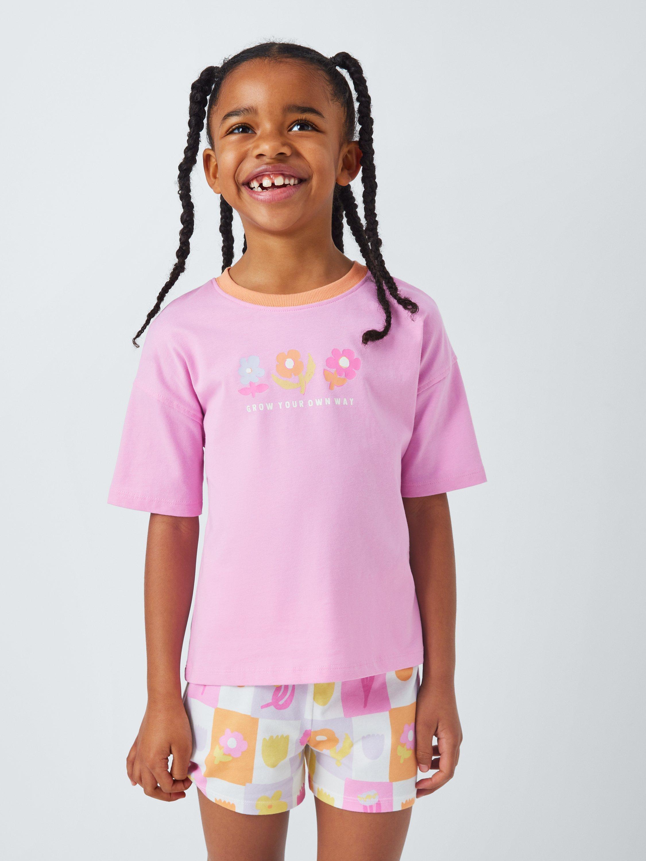 John Lewis ANYDAY Kids' Flower Short Pyjamas