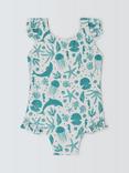 John Lewis Baby Under The Sea Swimsuit, White/Multi