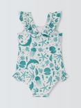 John Lewis Baby Under The Sea Swimsuit, White/Multi