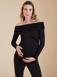 Isabella Oliver Philippa Bardot Maternity Top, Caviar Black