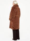 Whistles Petite Teddy Faux Fur Coat, Brown