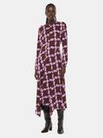 Whistles Spun Check Midi Dress, Purple/Multi