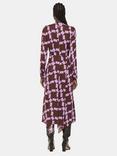 Whistles Spun Check Midi Dress, Purple/Multi