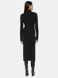 Whistles Annie Sparkle Roll Neck Midi Dress, Black