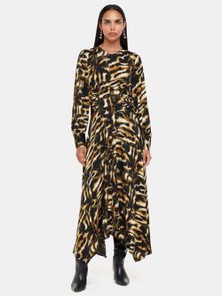 Whistles Smoke Print Gathered Dress, Multi, Multi