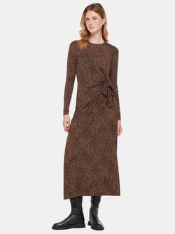Whistles Coffee Bean Tie Jersey Dress, Black/Multi, Black/Multi