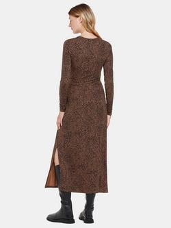 Whistles Coffee Bean Tie Jersey Dress, Black/Multi - view 2, Black/Multi