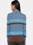 Whistles Stripe Sparkle High Neck Jumper, Multicolour