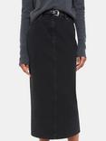 Whistles Straight Denim Midi Skirt, Washed Black