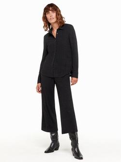 Whistles Eva Sparkle Cropped Trousers, Black - view 2, Black