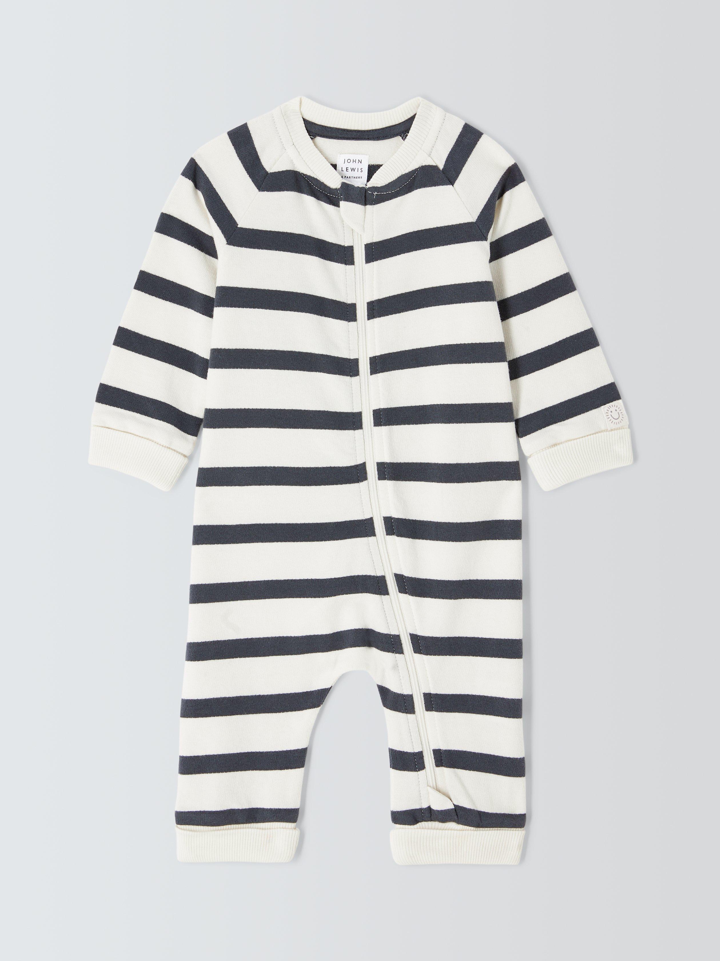 John Lewis Baby Stripe Romper, Multi, 6-9 months