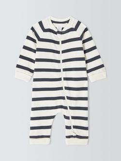 John Lewis Baby Stripe Romper, Multi, Multi