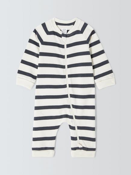 John Lewis Baby Stripe Romper, Multi, Multi