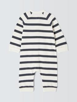 John Lewis Baby Stripe Romper, Multi - view 2, Multi