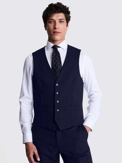 Moss Slim Fit Check Waistcoat, Navy, Navy