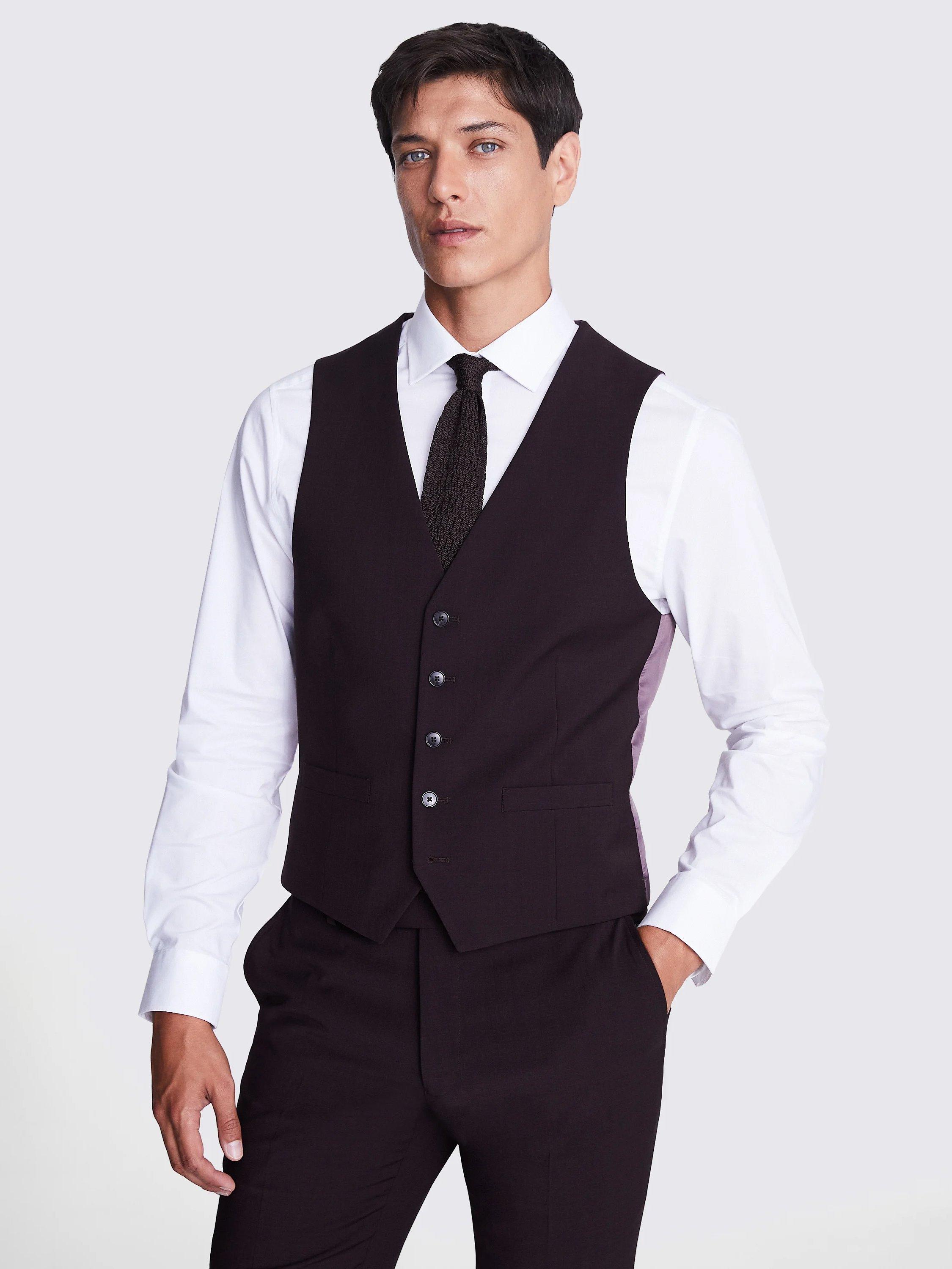 Moss x DKNY Slim Fit Wool Blend Waistcoat