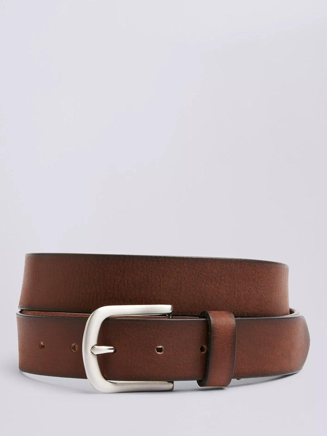 Product image 1 of 2, which shows Moss Casual Leather Belt, Brown, S