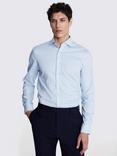 Moss Slim Fit Sky Dobby Cotton Blend Stretch Shirt