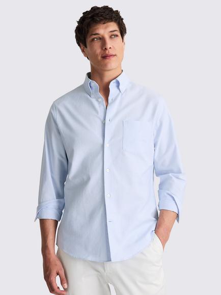Moss Washed Cotton Oxford Shirt, Sky
