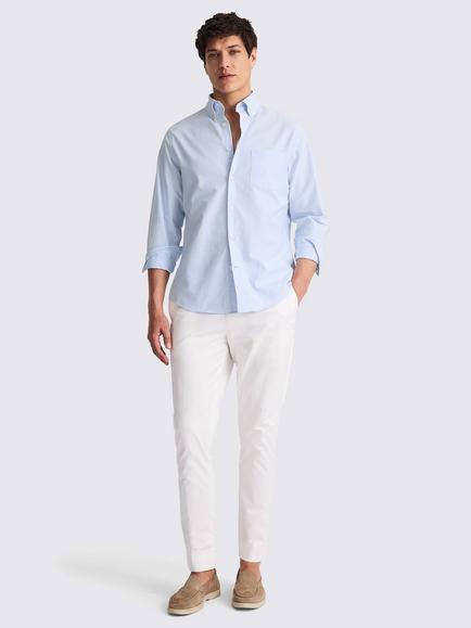 Moss Washed Cotton Oxford Shirt - view 2, Sky