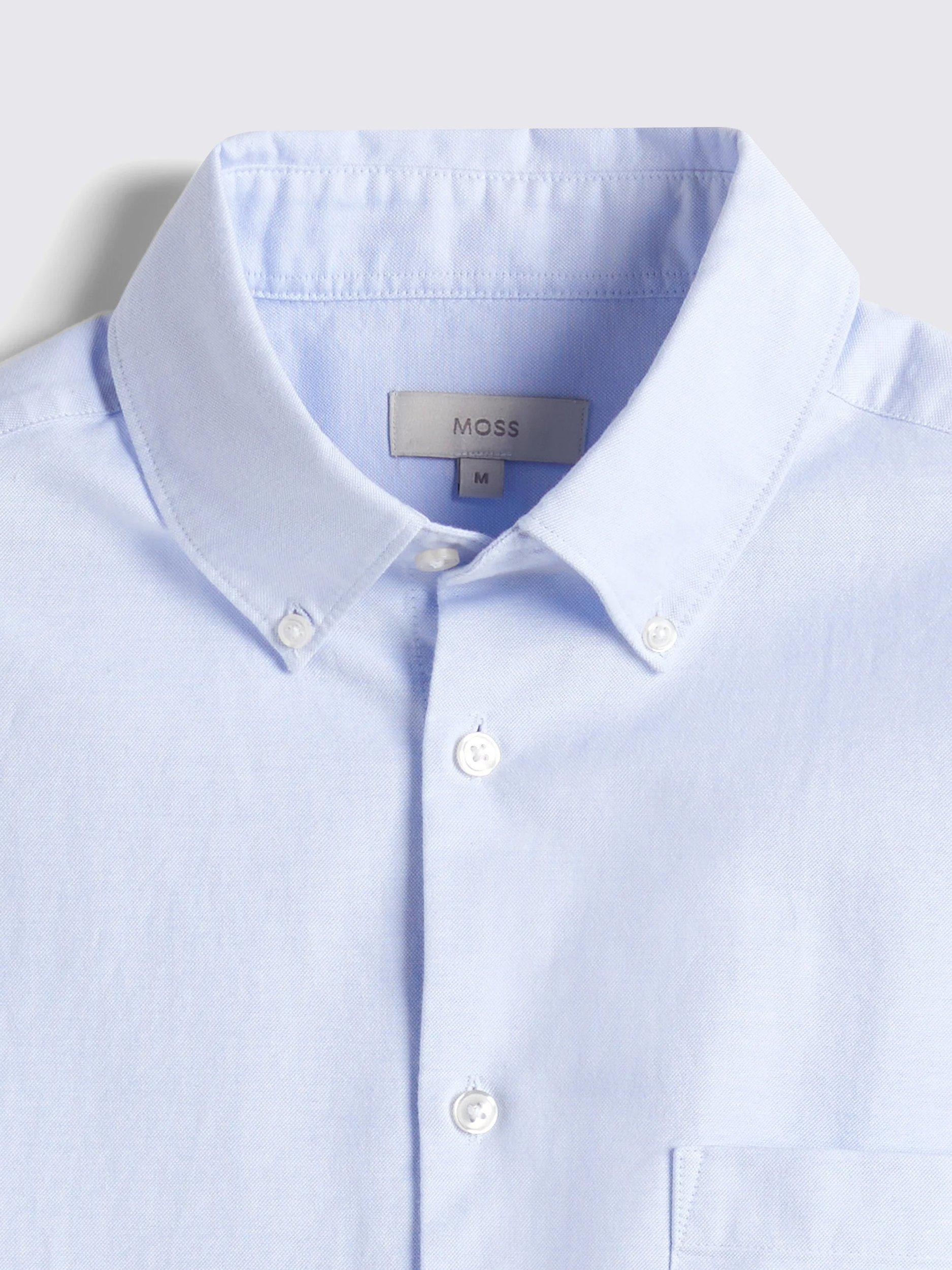Product image 5 of 5, which shows Moss Washed Oxford Shirt, Sky, S