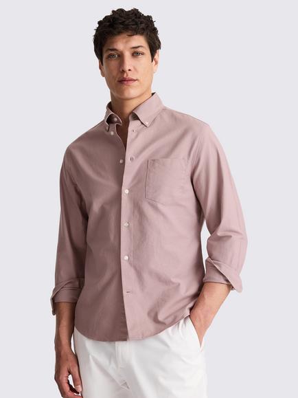 Moss Washed Cotton Oxford Shirt, Dusky Pink